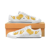 French fries white paper box pattern Men's Low Top Shoes White