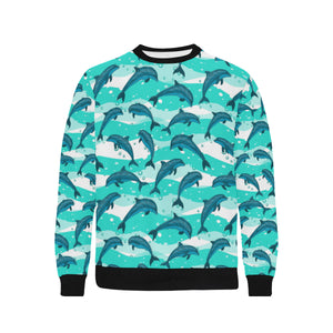 Dolphin sea pattern Men's Crew Neck Sweatshirt
