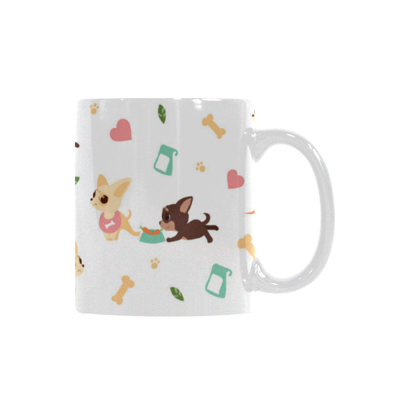 Cute Chihuahua puppie pattern Classical White Mug (Fulfilled In US)