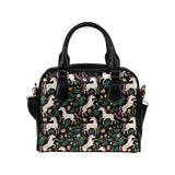 Unicorns forest background Shoulder Handbag