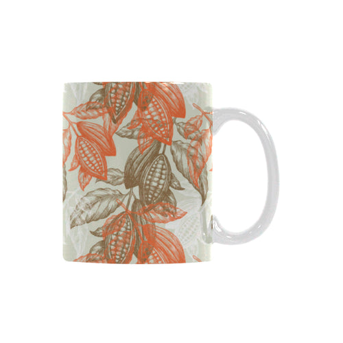 Cocoa beans Cocoa tree pattern Classical White Mug (Fulfilled In US)