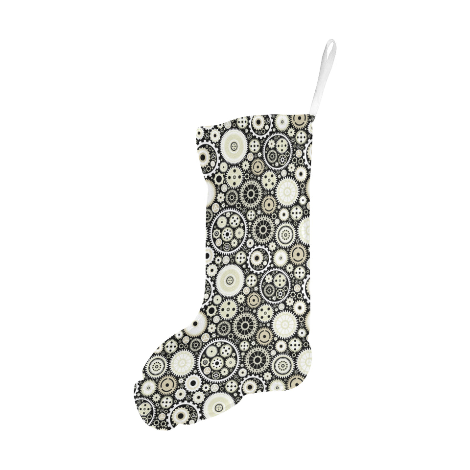 Gear Pattern Print Design 02 Christmas Stocking