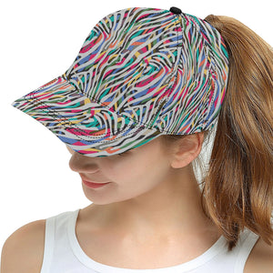 Colorful zebra skin pattern All Over Print Snapback Cap