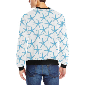 Watercolor starfish pattern Men's Crew Neck Sweatshirt