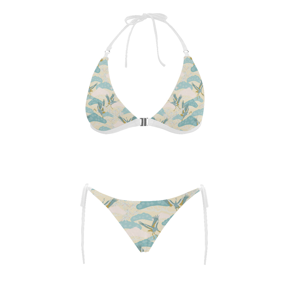 Bonsai bamboo stork japanese pattern cream theme Sexy Bikinis Two-Piece Swimsuits
