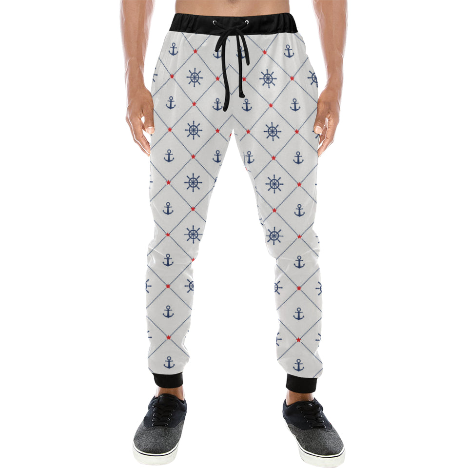 Anchor rudder nautical design pattern Unisex Casual Sweatpants