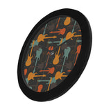 electric guitars pattern Elegant Black Wall Clock