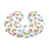 Siberian husky and colorful circle pattern U-Shaped Travel Neck Pillow