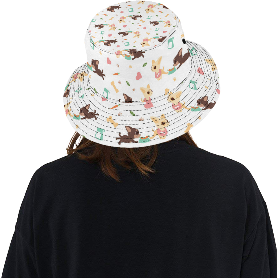 Cute Chihuahua puppie pattern Unisex Bucket Hat