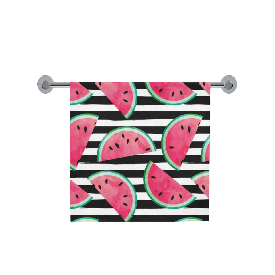 Watercolor paint textured watermelon pieces Bath Towel