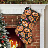 Pumpkin flowers spiderweb Halloween theme Christmas Stocking