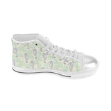 Seahorse shell pattern Women's High Top Canvas Shoes White