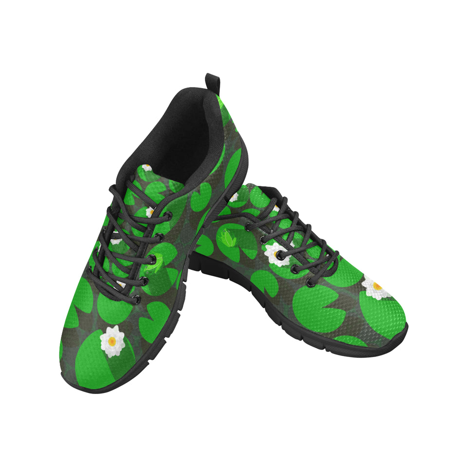 Frog waterlily pattern Women's Sneaker Shoes