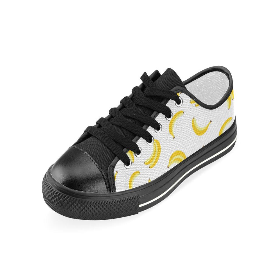 Banana pattern Kids' Boys' Girls' Low Top Canvas Shoes Black
