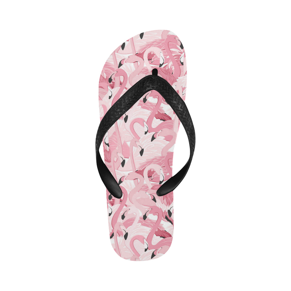 Pink flamingos pattern background Unisex Flip Flops