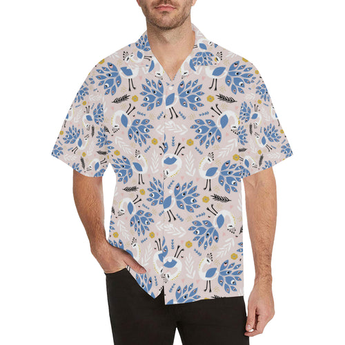 Cute peacock pattern Men's All Over Print Hawaiian Shirt