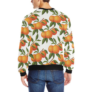 Oranges pattern background Men's Crew Neck Sweatshirt