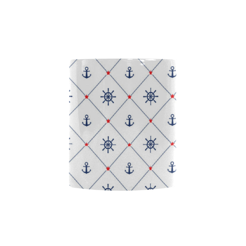 Anchor rudder nautical design pattern Morphing Mug Heat Changing Mug