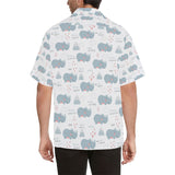 cute rhino heart pattern Men's All Over Print Hawaiian Shirt