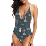 windmill tree pattern Women's One-Piece Swimsuit