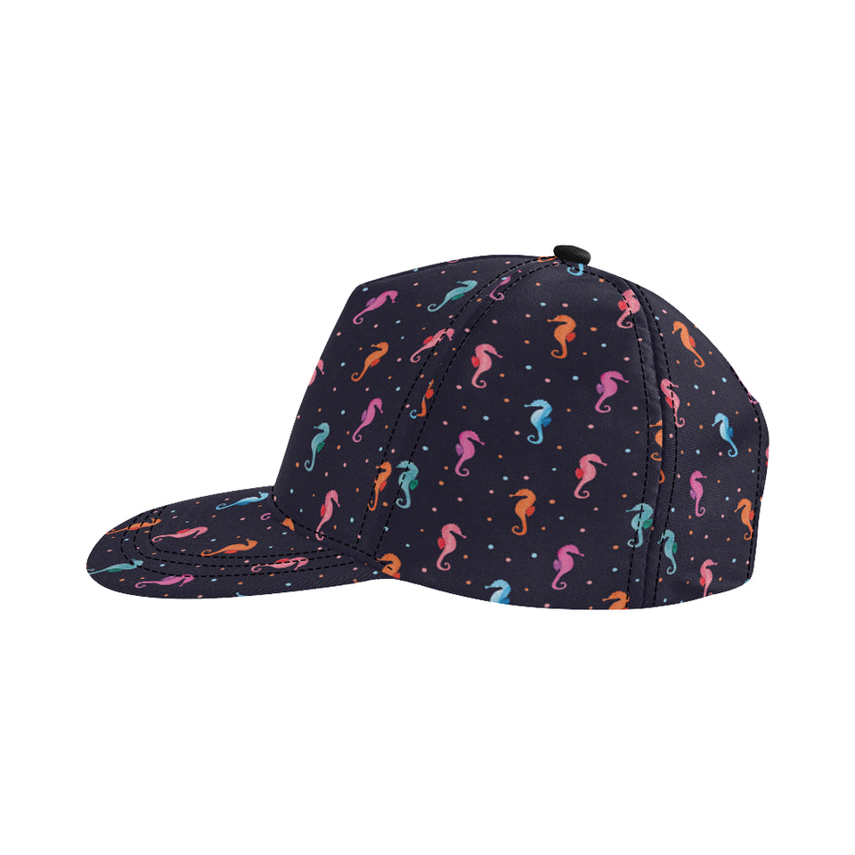 Watercolor colorful seahorse pattern All Over Print Snapback Cap