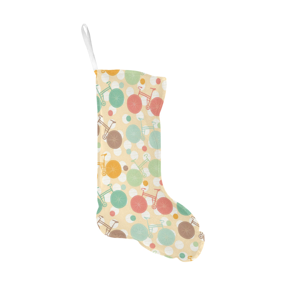 Bicycle Pattern Print Design 01 Christmas Stocking