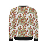 Red tulips and daffodils pattern Men's Crew Neck Sweatshirt