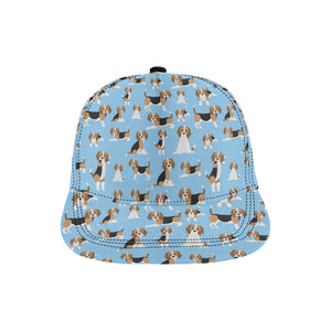 Beagle dog blue background pattern All Over Print Snapback Cap