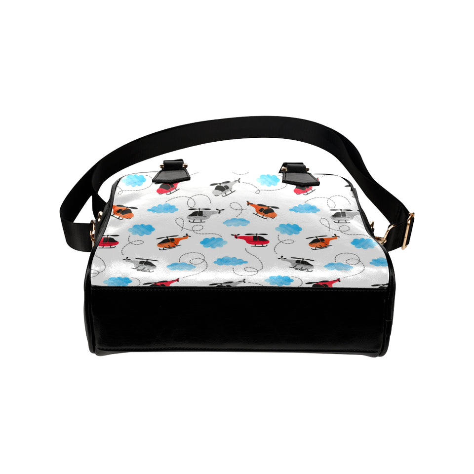 Watercolor helicopter cloud pattern Shoulder Handbag