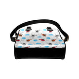 Watercolor helicopter cloud pattern Shoulder Handbag