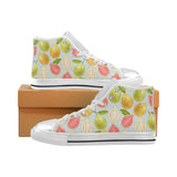 Guava design pattern Women's High Top Canvas Shoes White