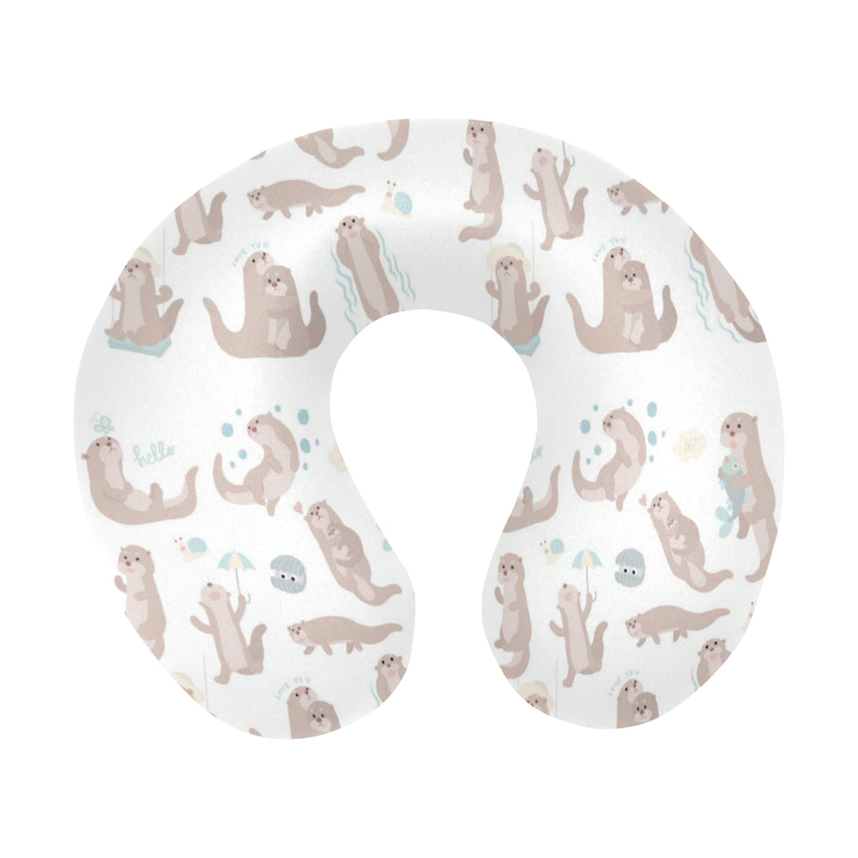 Cute sea otters pattern U-Shaped Travel Neck Pillow