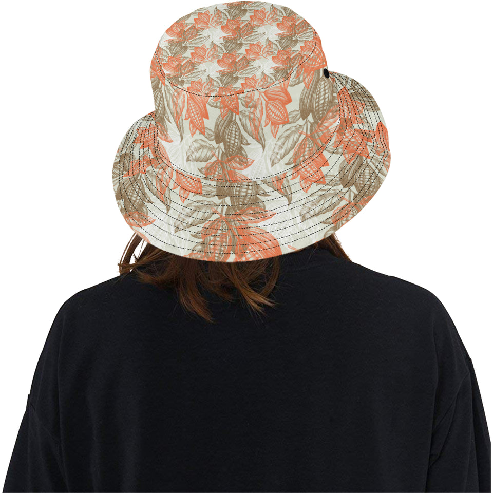 Cocoa beans Cocoa tree pattern Unisex Bucket Hat