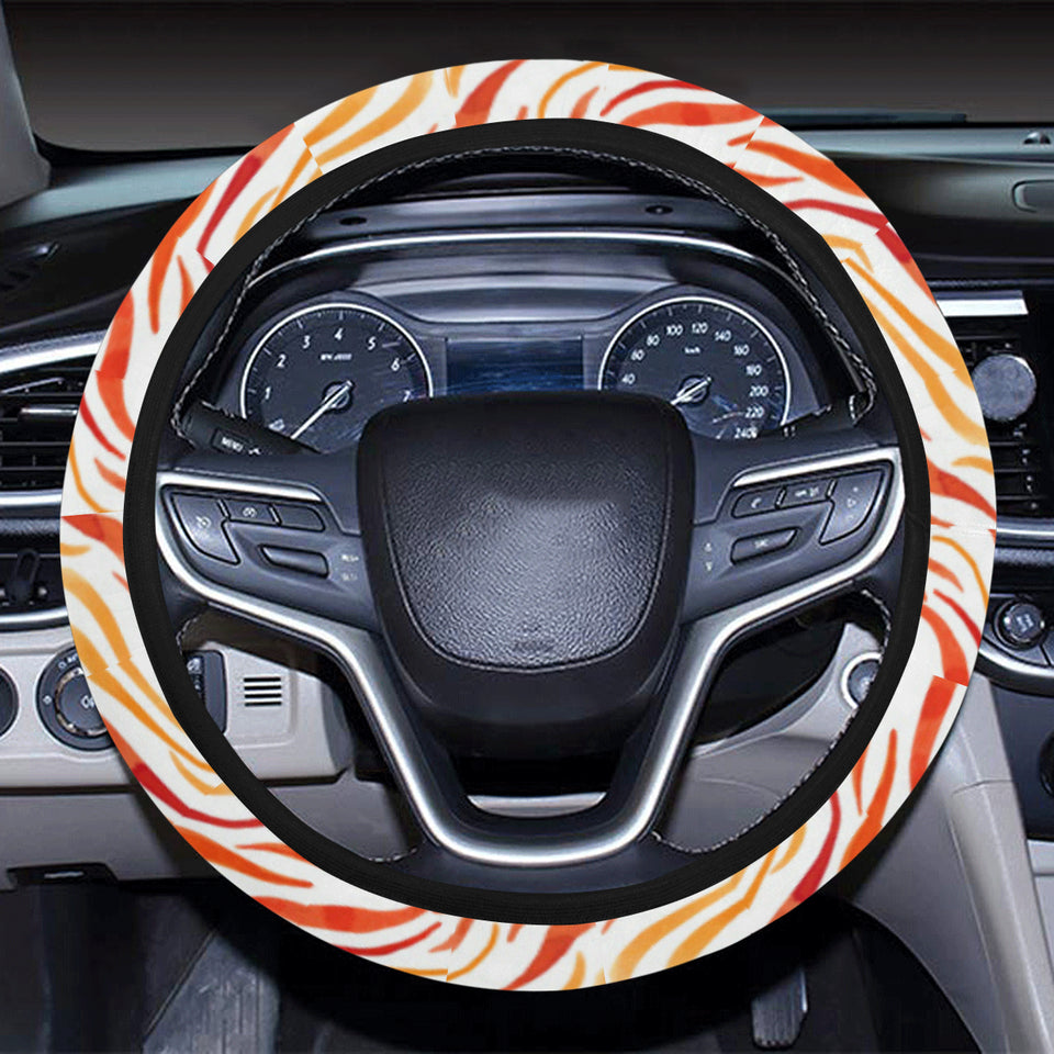Fire flame watercolor pattern Car Steering Wheel Cover