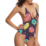 Colorful donut glaze pattern Women's One-Piece Swimsuit