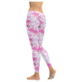 Pink flamingo flower pattern Women's Legging Fulfilled In US