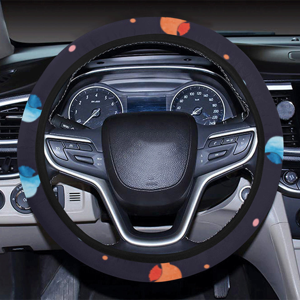 Watercolor colorful seahorse pattern Car Steering Wheel Cover