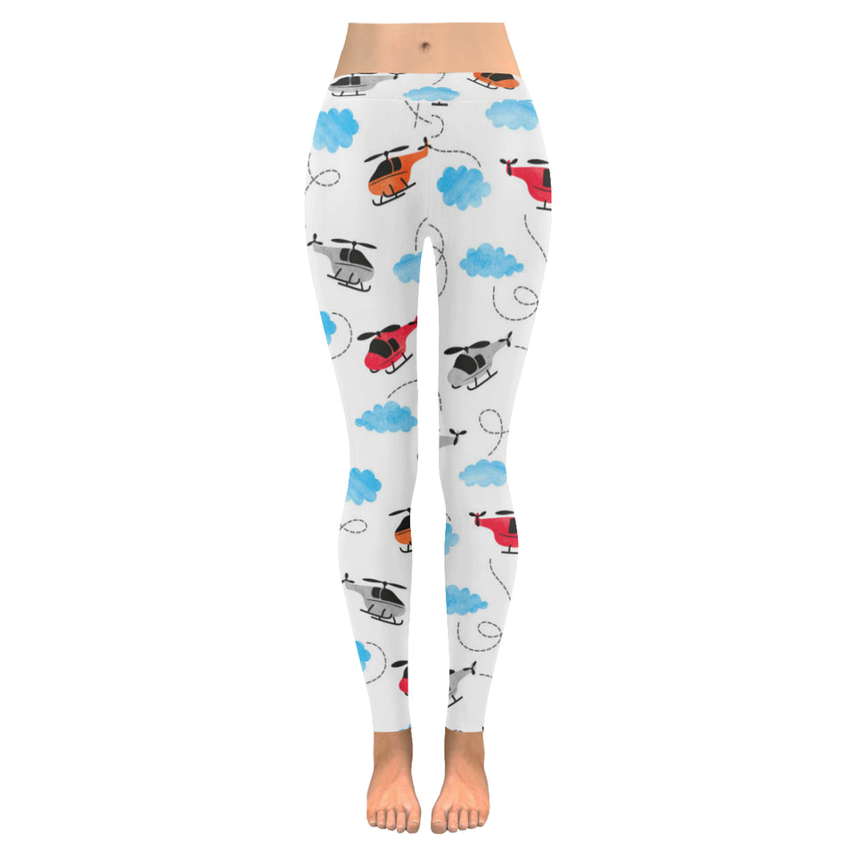 Watercolor helicopter cloud pattern Women's Legging Fulfilled In US