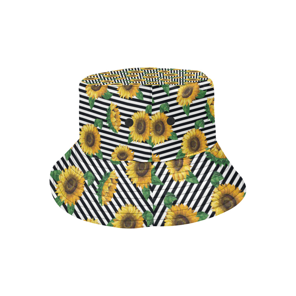 sunflowers ribbon background Unisex Bucket Hat