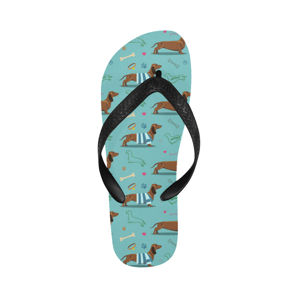 Dachshund decorative background Unisex Flip Flops