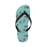 Dachshund decorative background Unisex Flip Flops