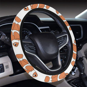 Clown Fish Pattern Print Design 05 Car Steering Wheel Cover