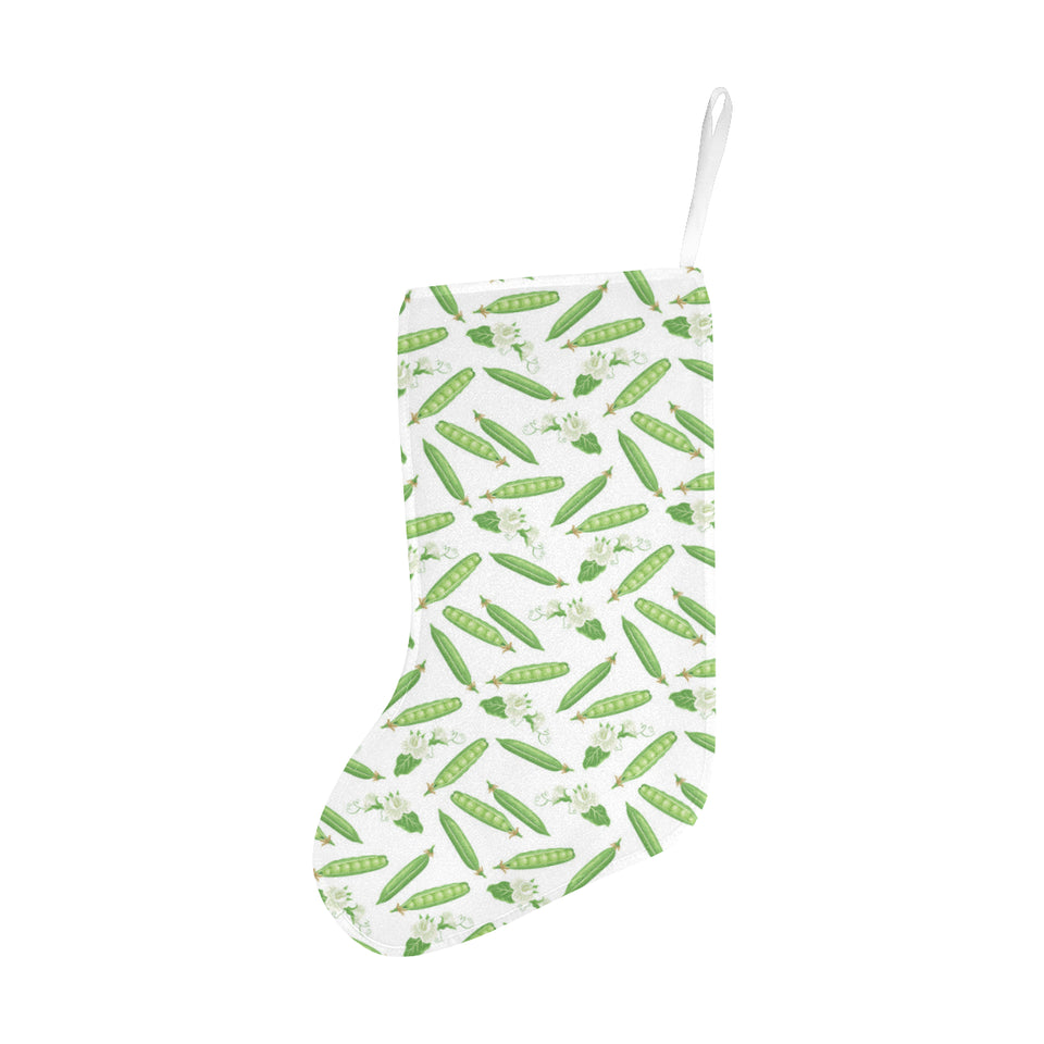 Green Peas Pattern Print Design 04 Christmas Stocking