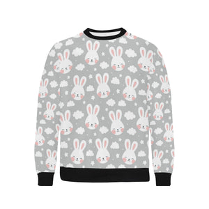 Rabbit cloud Pattern Men's Crew Neck Sweatshirt