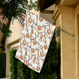 Sloths hanging on the tree pattern House Flag Garden Flag