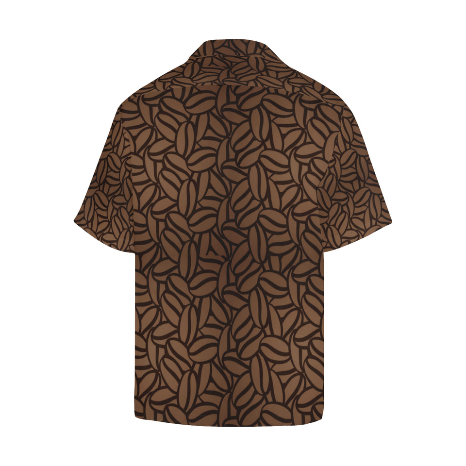 coffee bean pattern Men's All Over Print Hawaiian Shirt