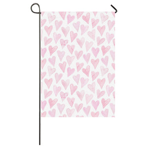 Watercolor pink heart pattern House Flag Garden Flag