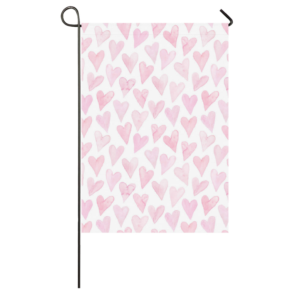 Watercolor pink heart pattern House Flag Garden Flag