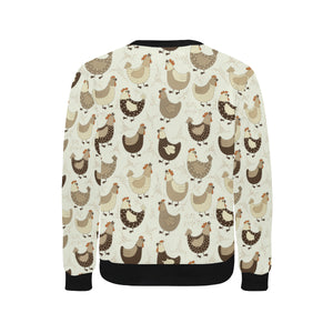 Cute rooster chicken cock Men's Crew Neck Sweatshirt