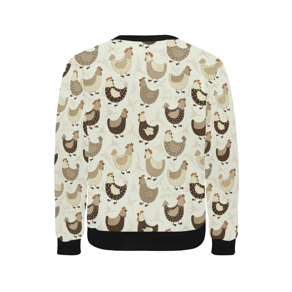 Cute rooster chicken cock Men's Crew Neck Sweatshirt